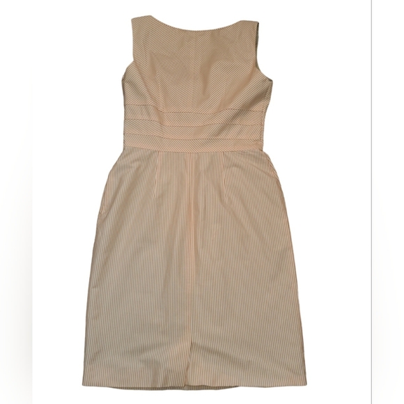 Kay Unger Dress. Size 6  Orange and Ivory. Small Stripe Detailing. - Picture 5 of 9